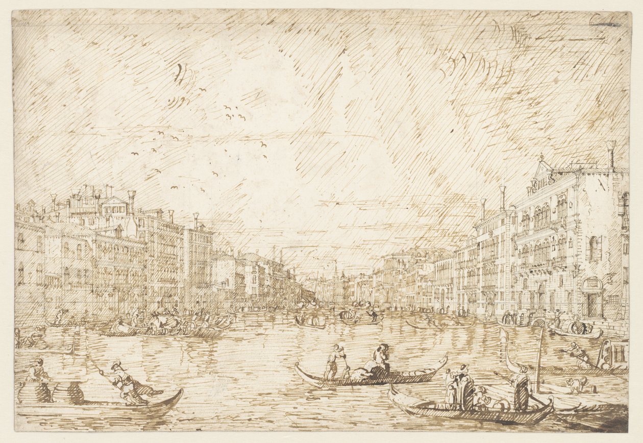 Canal Grande in Venetië door Canaletto