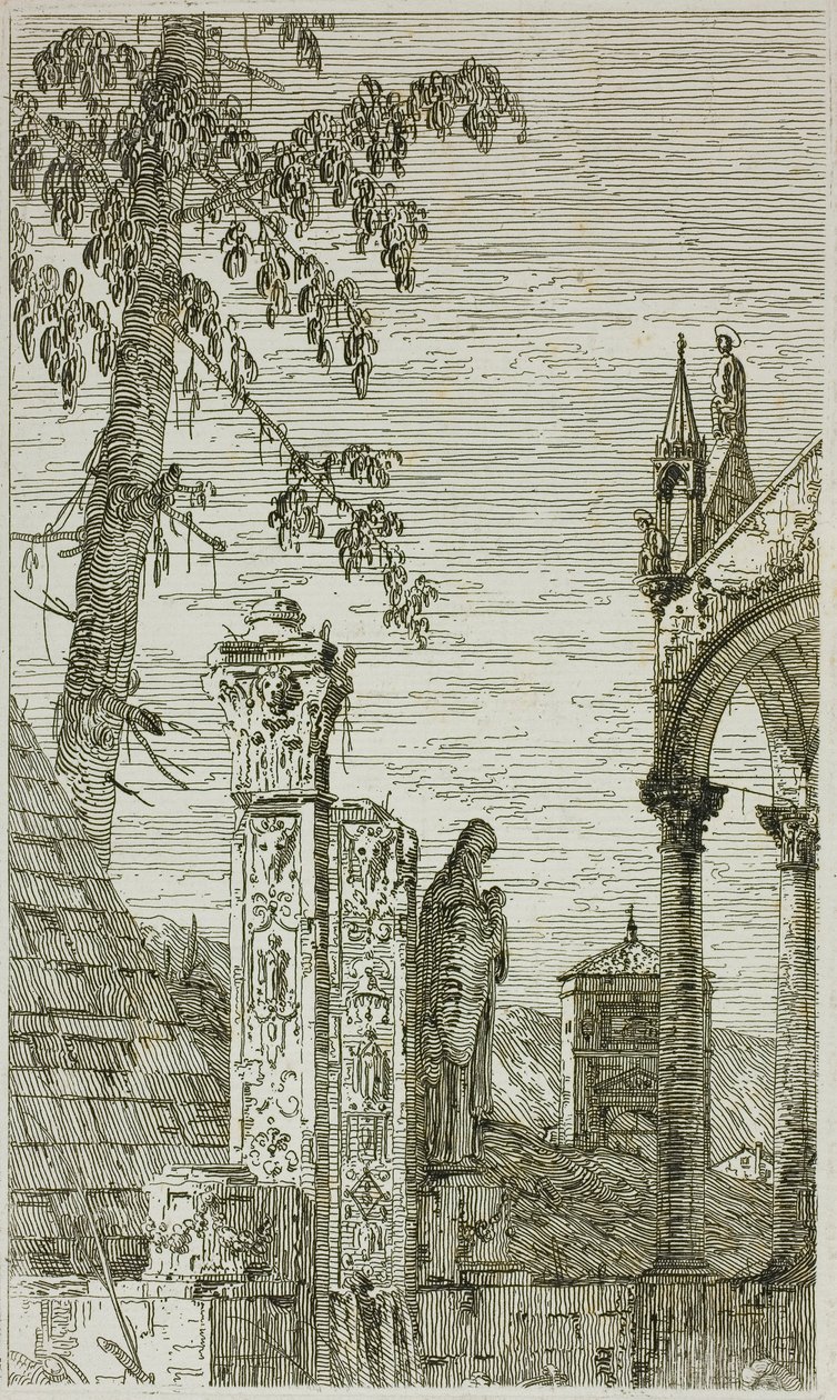 Het graf van de bisschop, van Vedute door Canaletto
