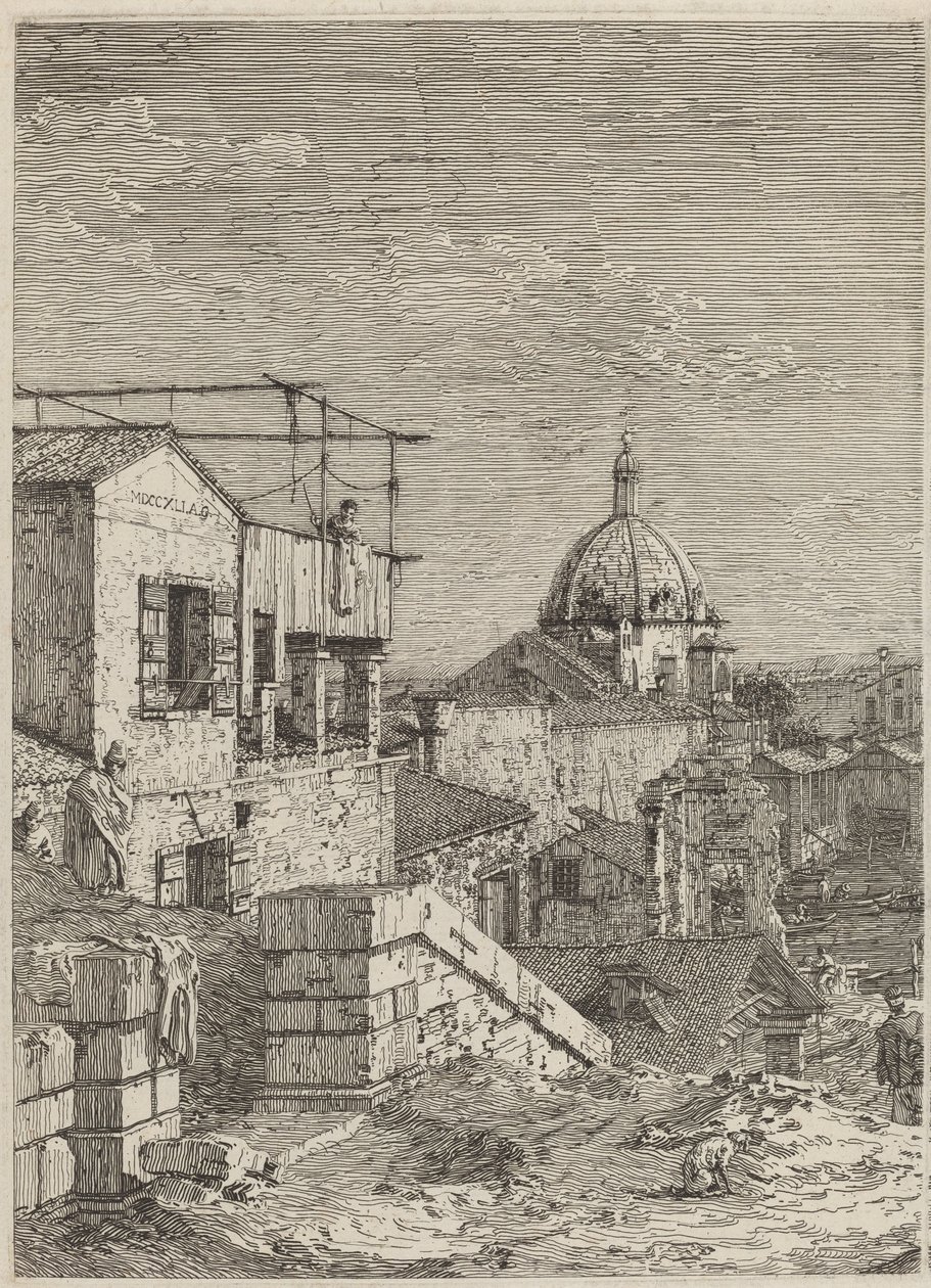 Het huis met de inscriptie [links], 1741 door Canaletto