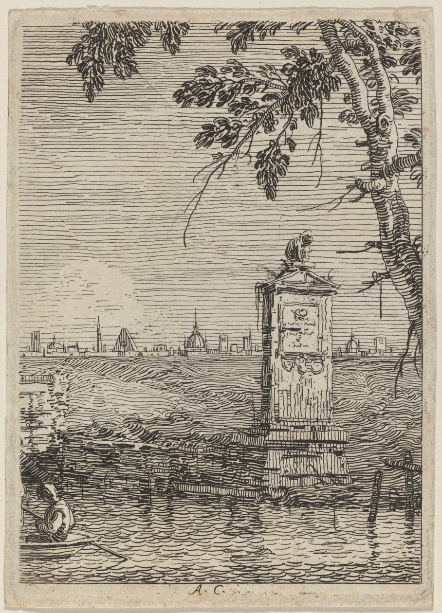Het kleine monument door Canaletto