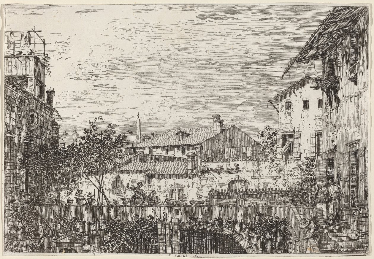 Het terras door Canaletto