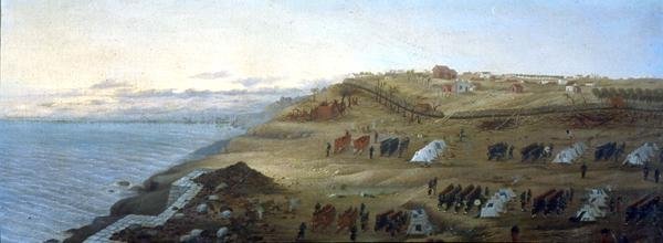 Argentijns kamp in Uruguaiana, Rio Grande, Brazilië door Candido Lopez