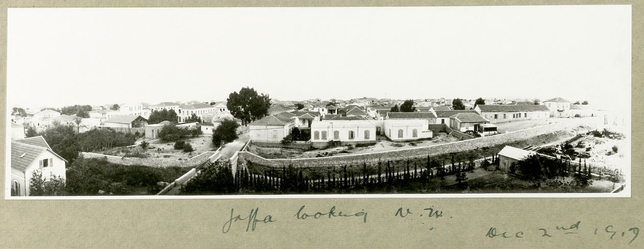 Jaffa kijkend naar het noordwesten, 2 december 1917 door Capt. Arthur Rhodes