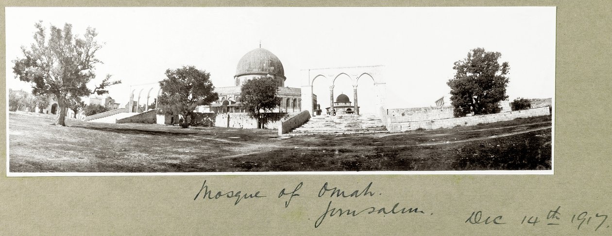 Moskee van Omar, Jeruzalem, 14 december 1917 door Capt. Arthur Rhodes