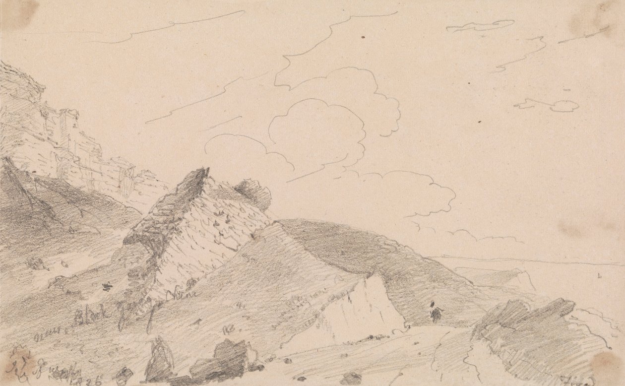 Bij Blackgang Chine, Isle of Wight door Capt. Thomas Hastings