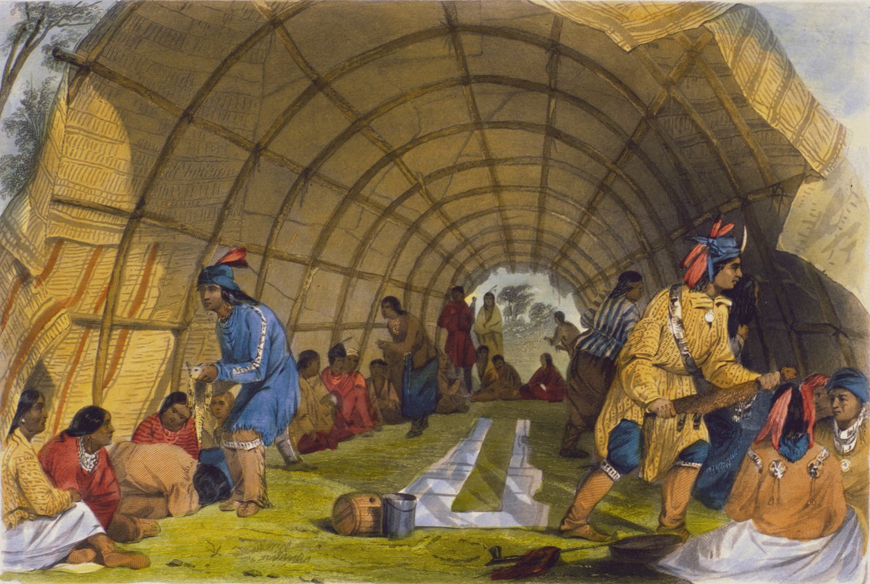 Medicijndans van de Winnebagoes, 1853 door Captain Seth Eastman