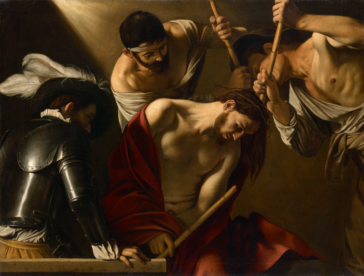 Christus met doornen gekroond door Caravaggio