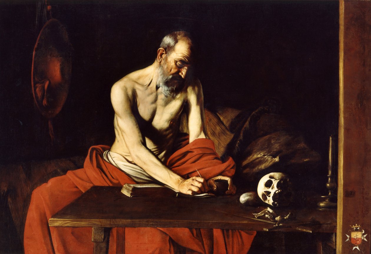 Sint-Jeroen Schrijven door Caravaggio
