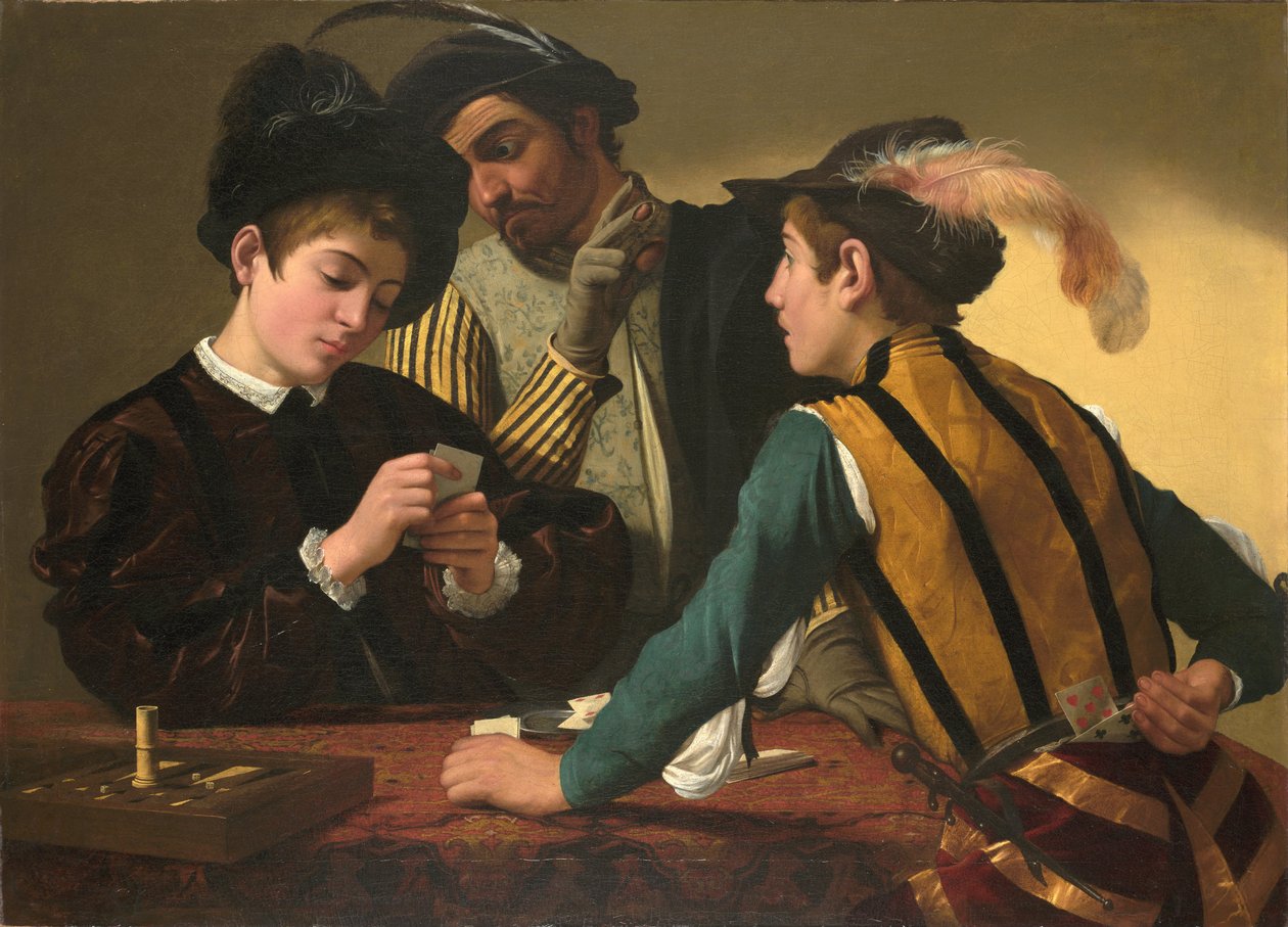De kaartenharpen door Caravaggio