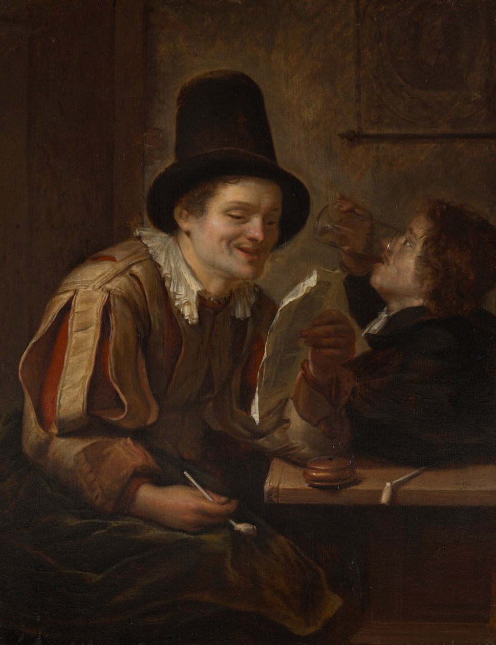 Twee mannen in een taverne door Carel De Moor