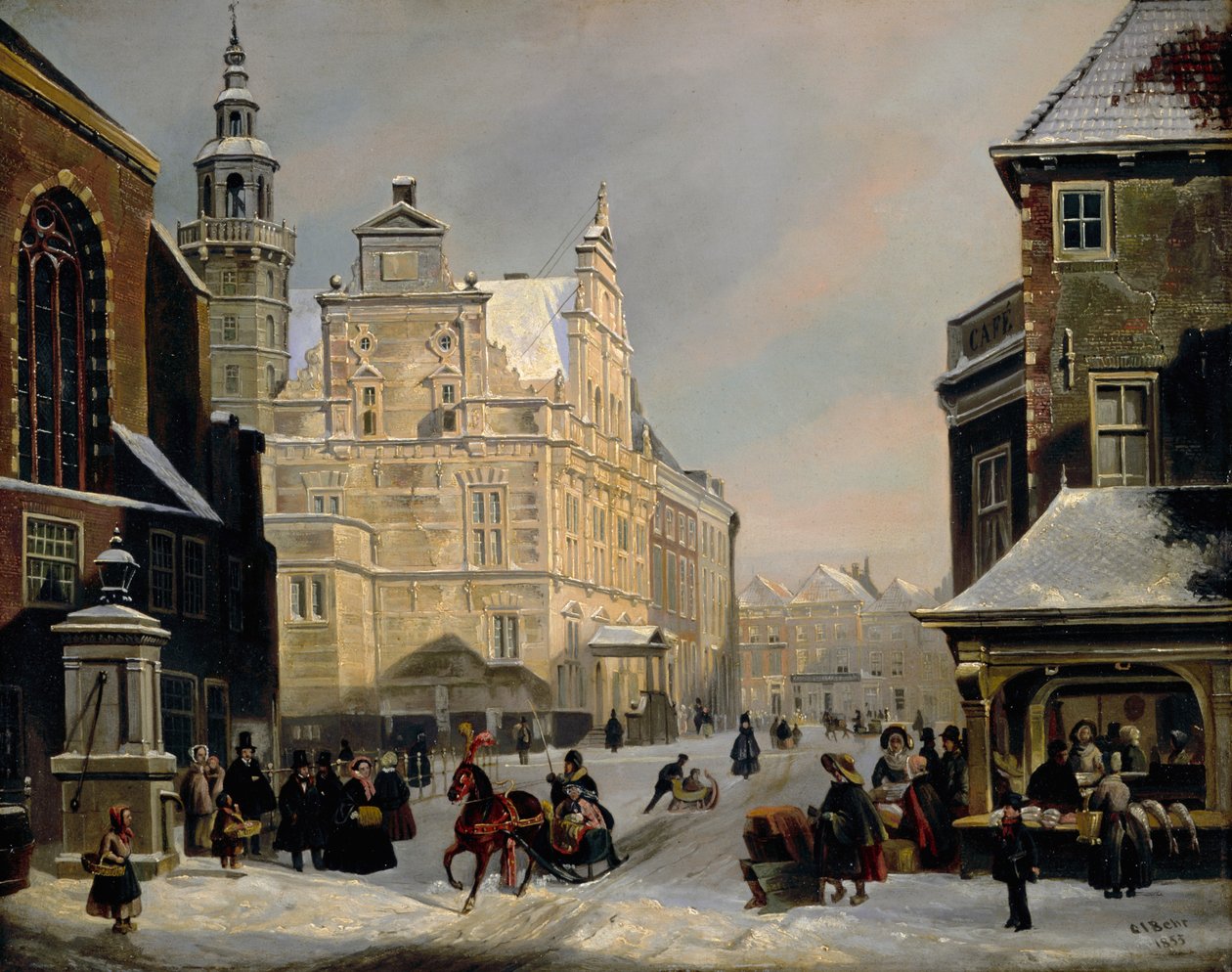 Stadhuis, Den Haag, 1853 door Carel Jacobus Behr