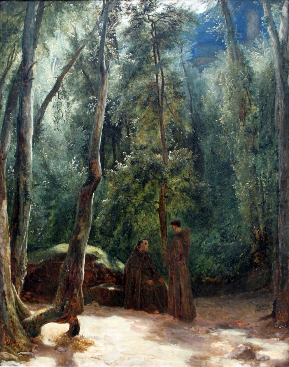 Twee monniken in het park van Terni door Carl Blechen