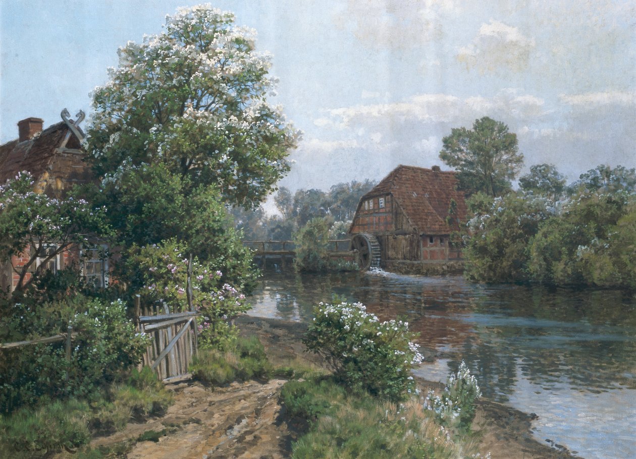Herfstlandschap, ca. 1900 door Carl Christian Schirm