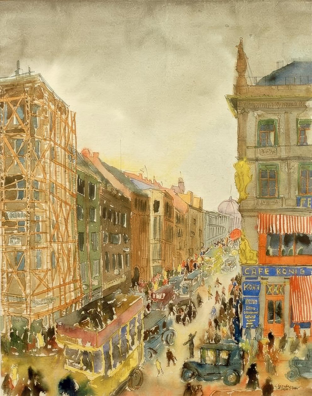 Straat in Berlijn door Carl Grossberg