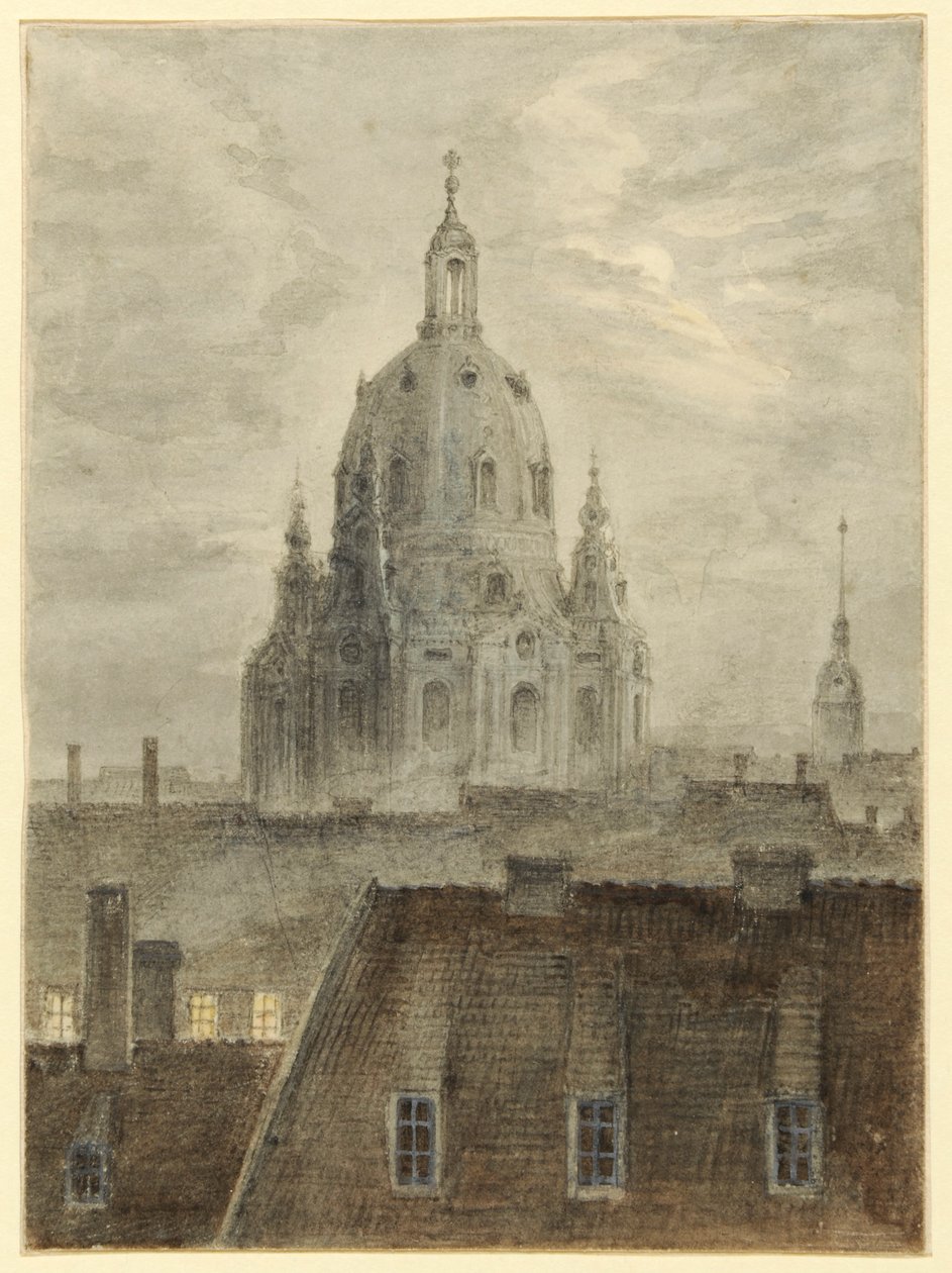 De Frauenkirche in Dresden door Carl Gustav Carus