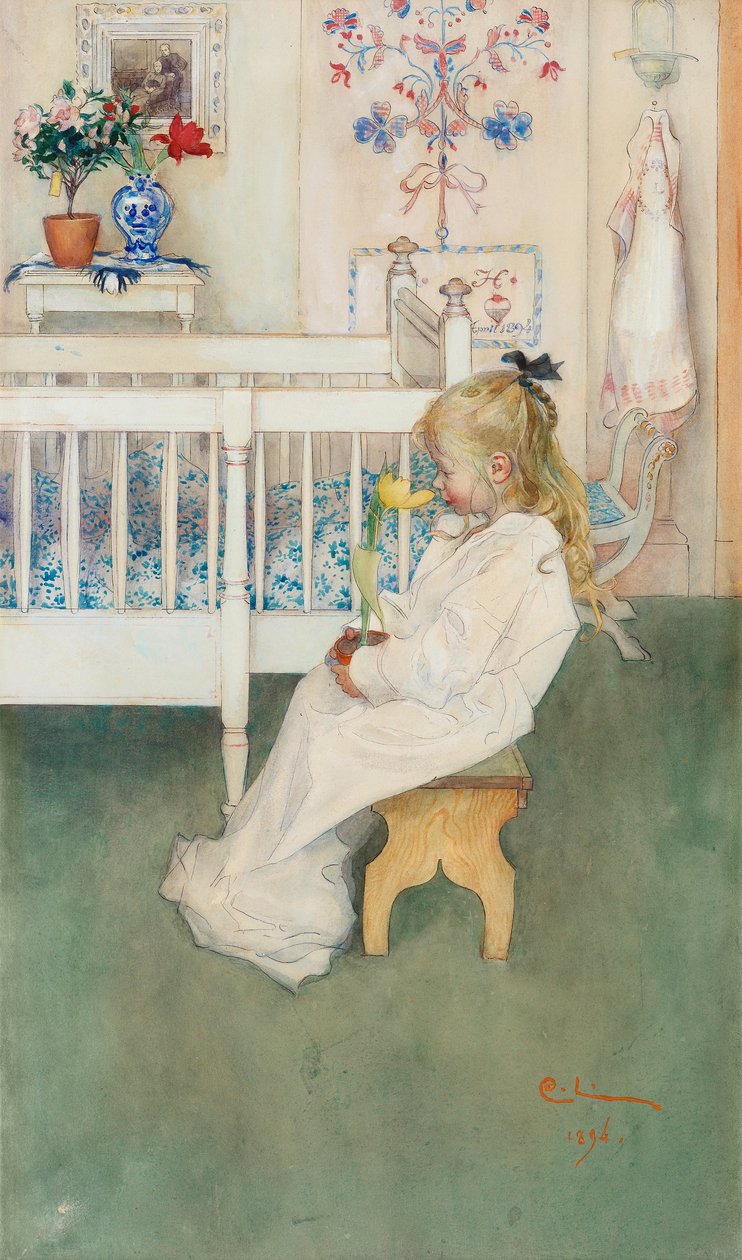 Lisbeth met Gele Tulp door Carl Larsson