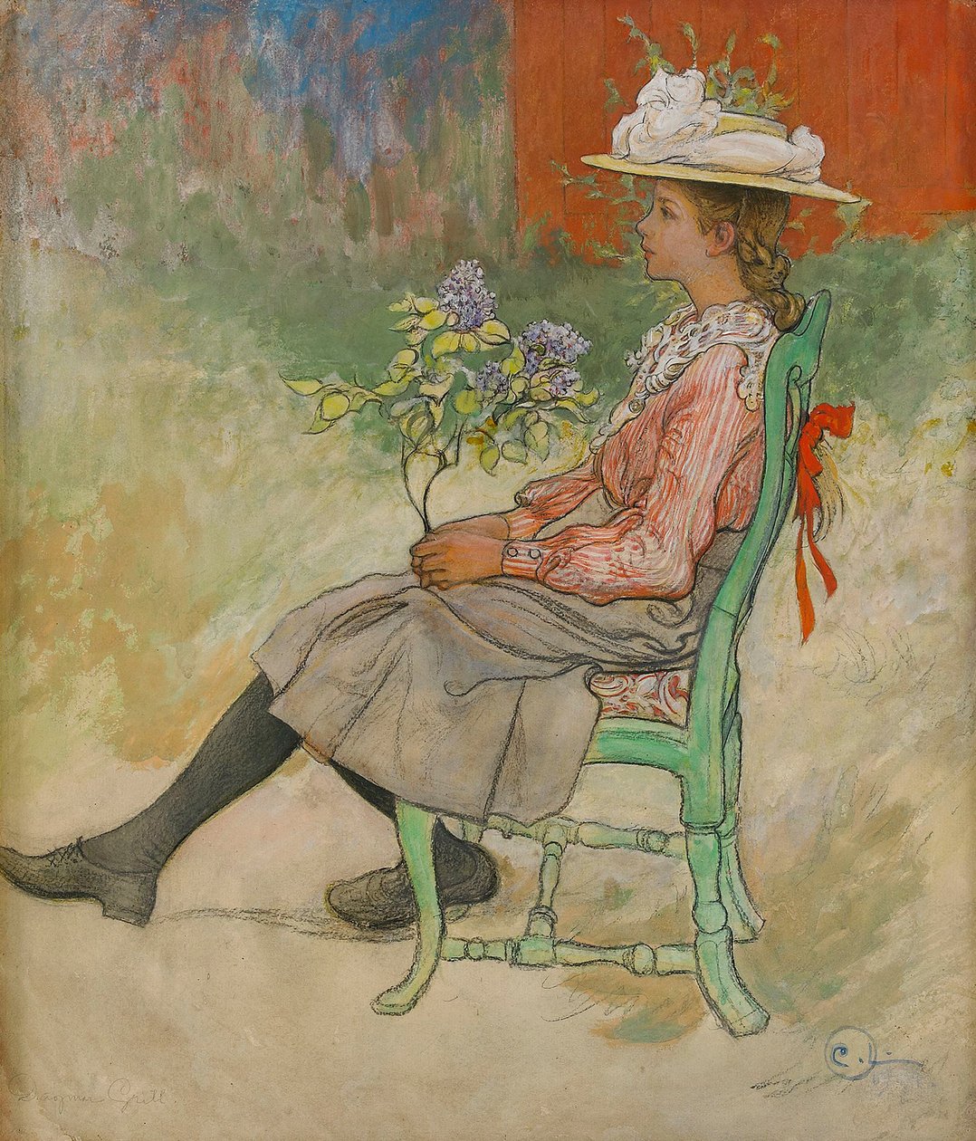 Dagmar Grill in de Tuin door Carl Larsson