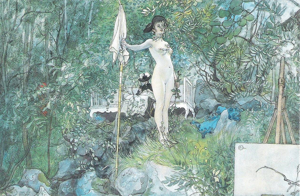 Buitenatelier door Carl Larsson
