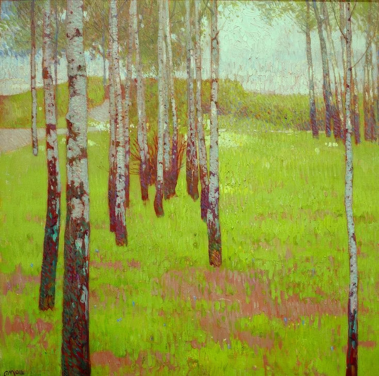 Berkenbos door Carl Moll