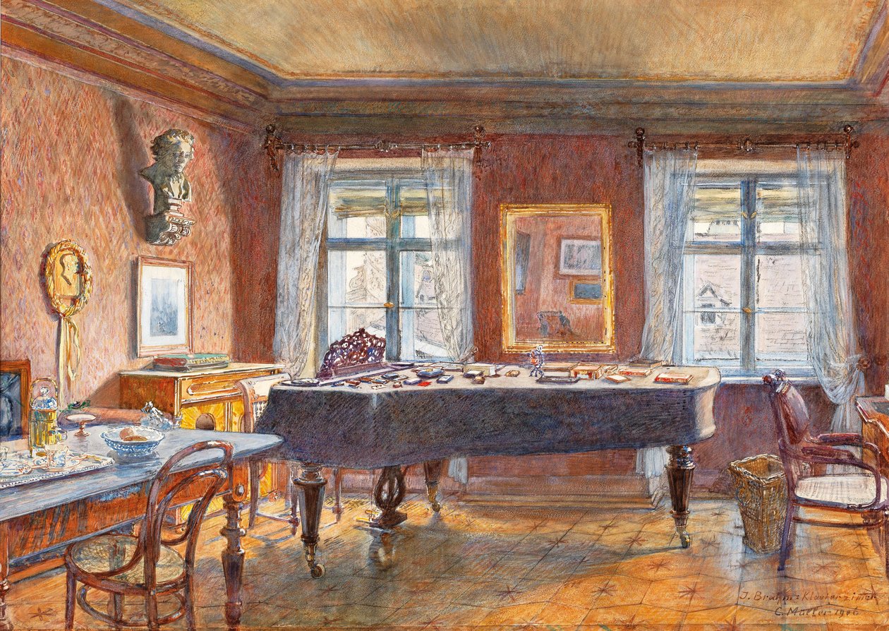 J. Brahms, Klavierkamer door Carl Muller