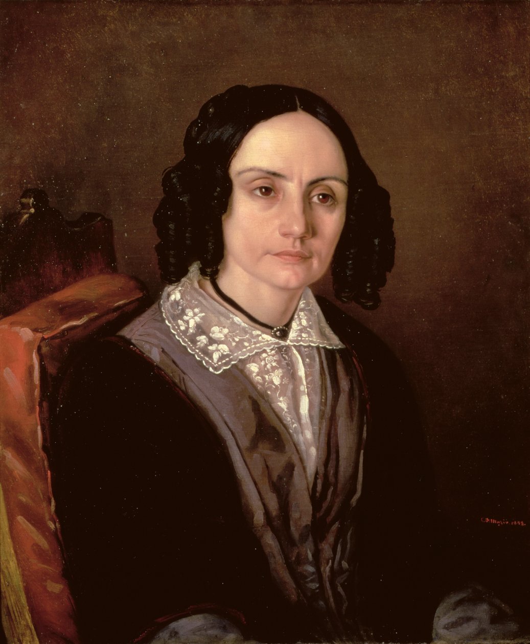 Portret van Gravin Maria Volkonskaja door Carl Peter Mazer