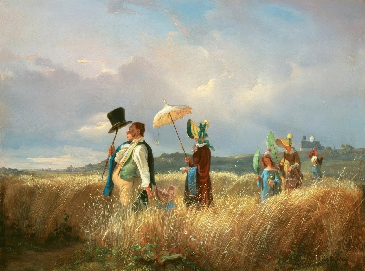 De zondagse wandeling door Carl Spitzweg