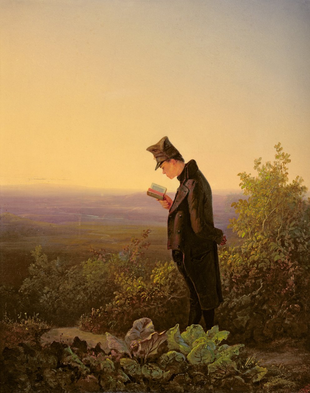 Het brevier lezen, de avond door Carl Spitzweg