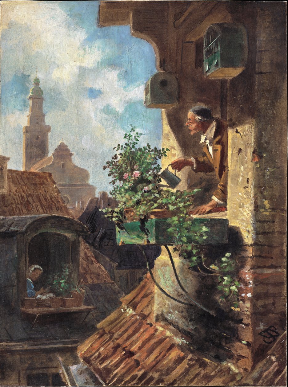 De Zolderkamer, 1862 door Carl Spitzweg