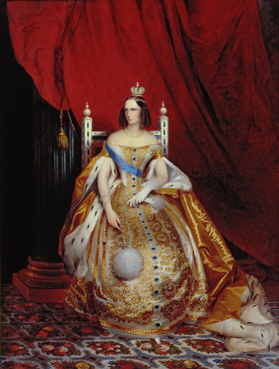 Portret van Alexandra Fjodorovna (1872-1918) vrouw van Tsaar Nikolai I door Carl Timoleon von Neff