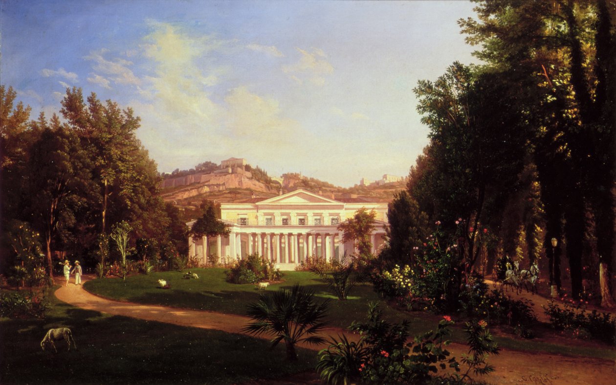 Villa Pignatella, Riviera di Chiaia, Napels door Carl Wilhelm Goetzloff