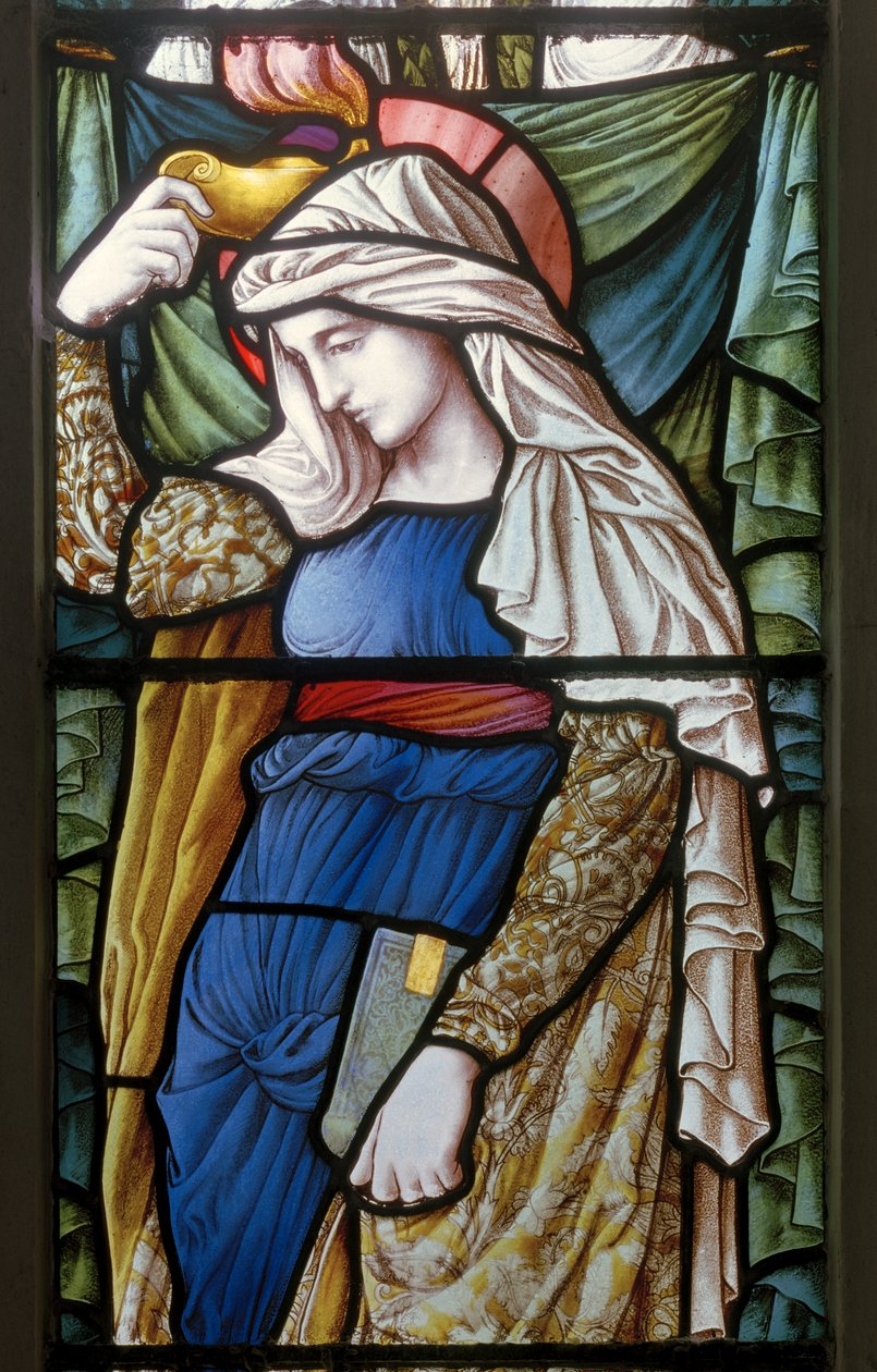 Geloof, Oostraam 1885 (glas-in-lood) door Carl Almquist