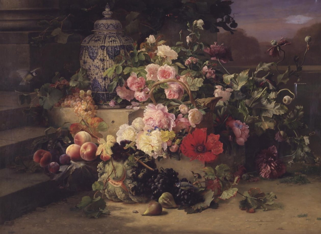 Fruit- en bloemenstilleven door Carl Balsgaard