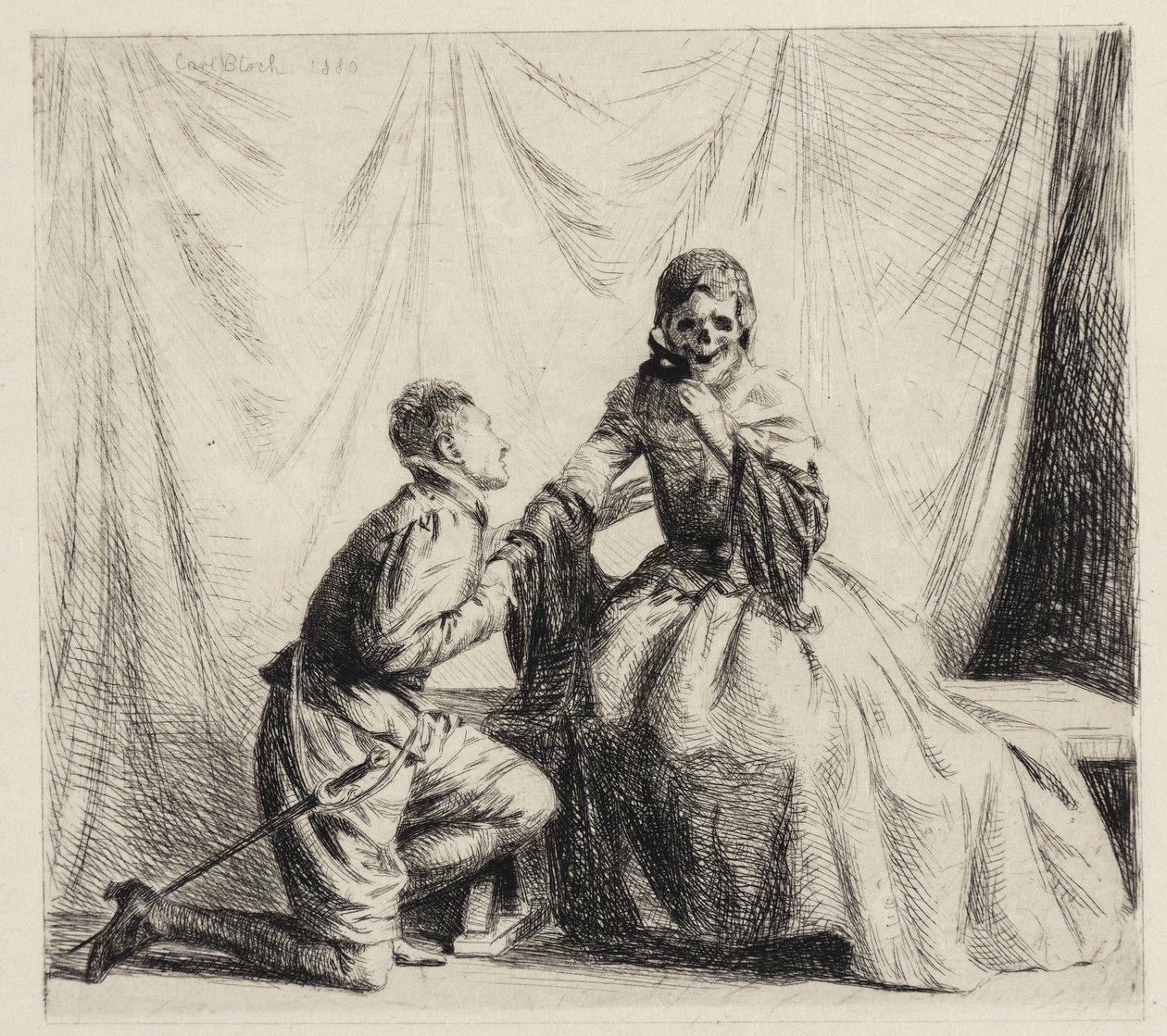 De jonge man en de dood door Carl Bloch