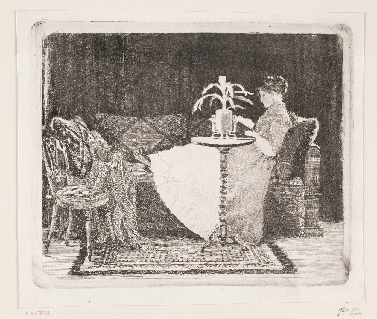 Lezende dame door Carl Bloch