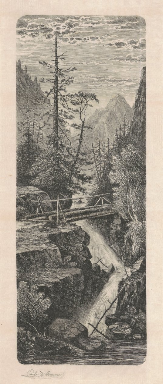 Waterval, Rocky Mountains door Carl C. Brenner