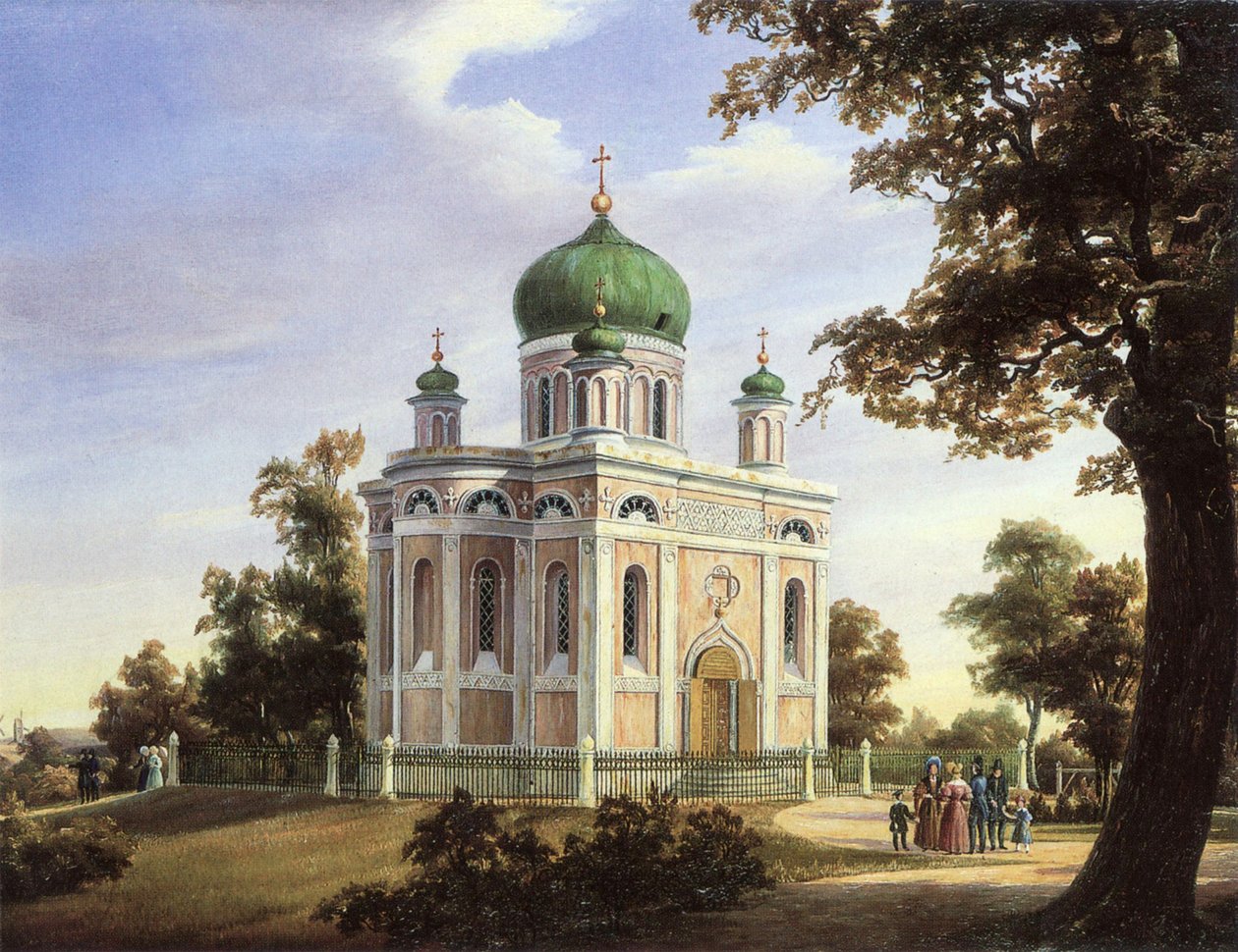 Alexander Nevsky Kerk in Potsdam, 1838 door Carl Daniel Freydanck