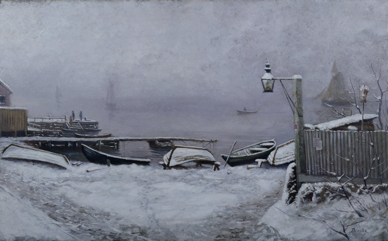 Decemberdag bij Drøbak door Carl Edvard Diriks