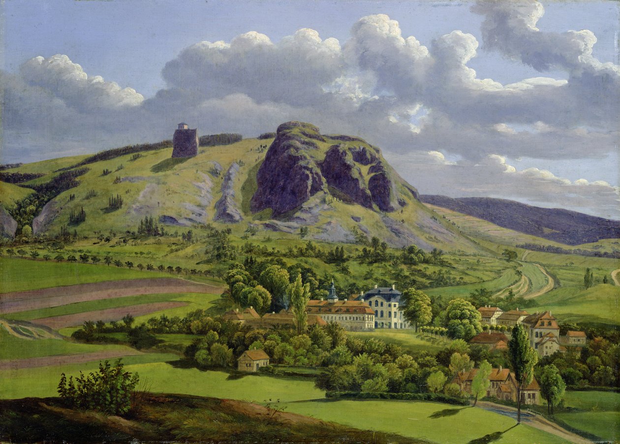 Thüringer landschap door Carl Ernst Ludwig Wagner