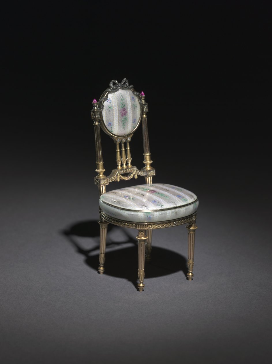Miniatuurstoel, 1896-1906 door Carl Fabergé