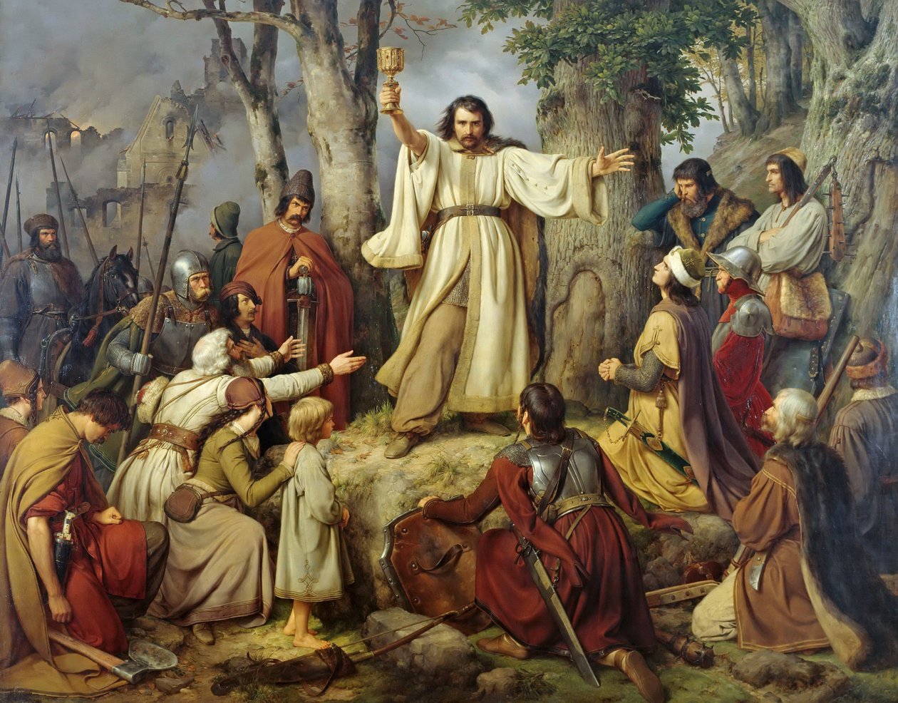 De Hussietenpreek, 1836 door Carl Friedrich Lessing