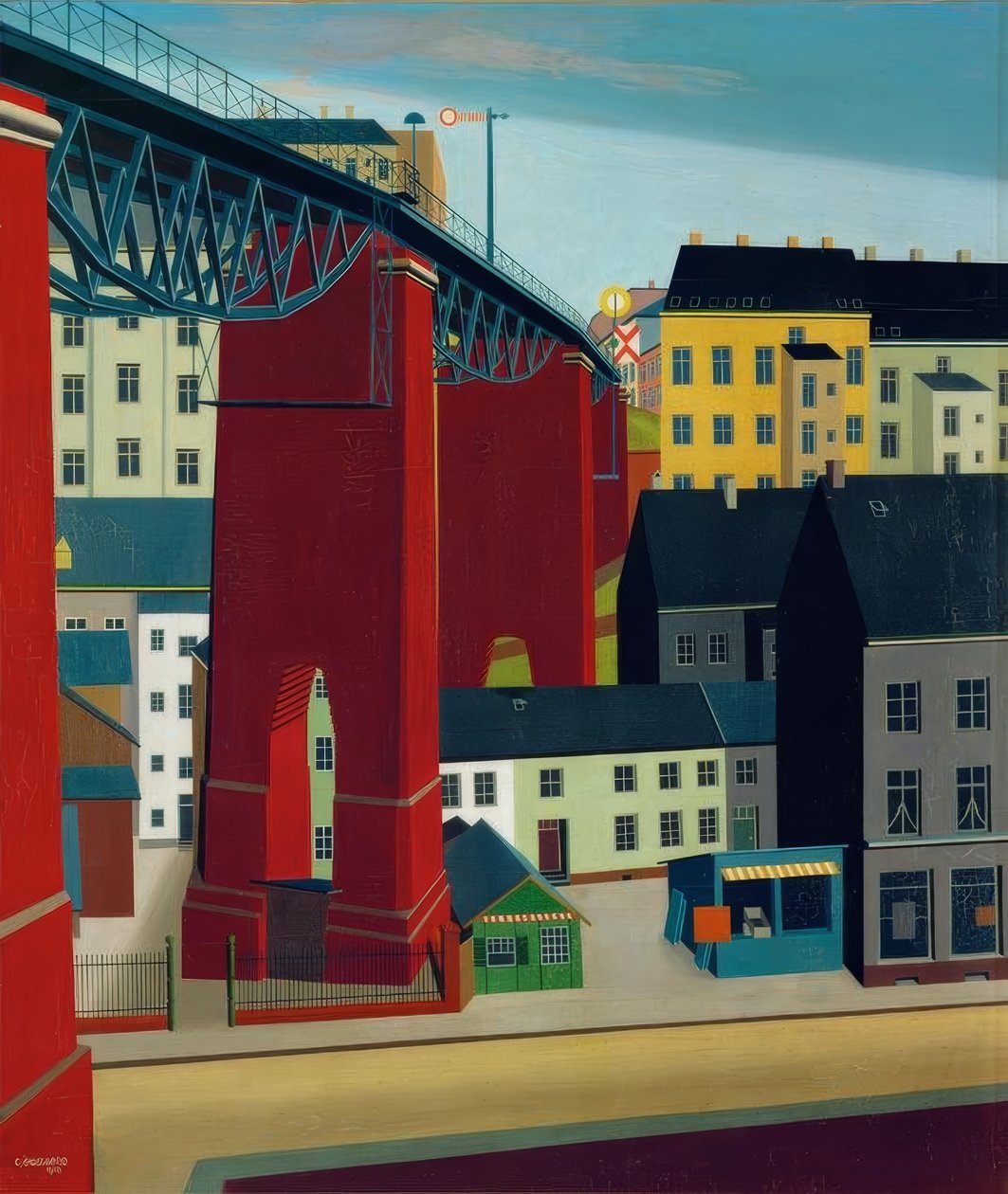Brug over de Schwarzbachstraße in Wuppertal door Carl Grossberg