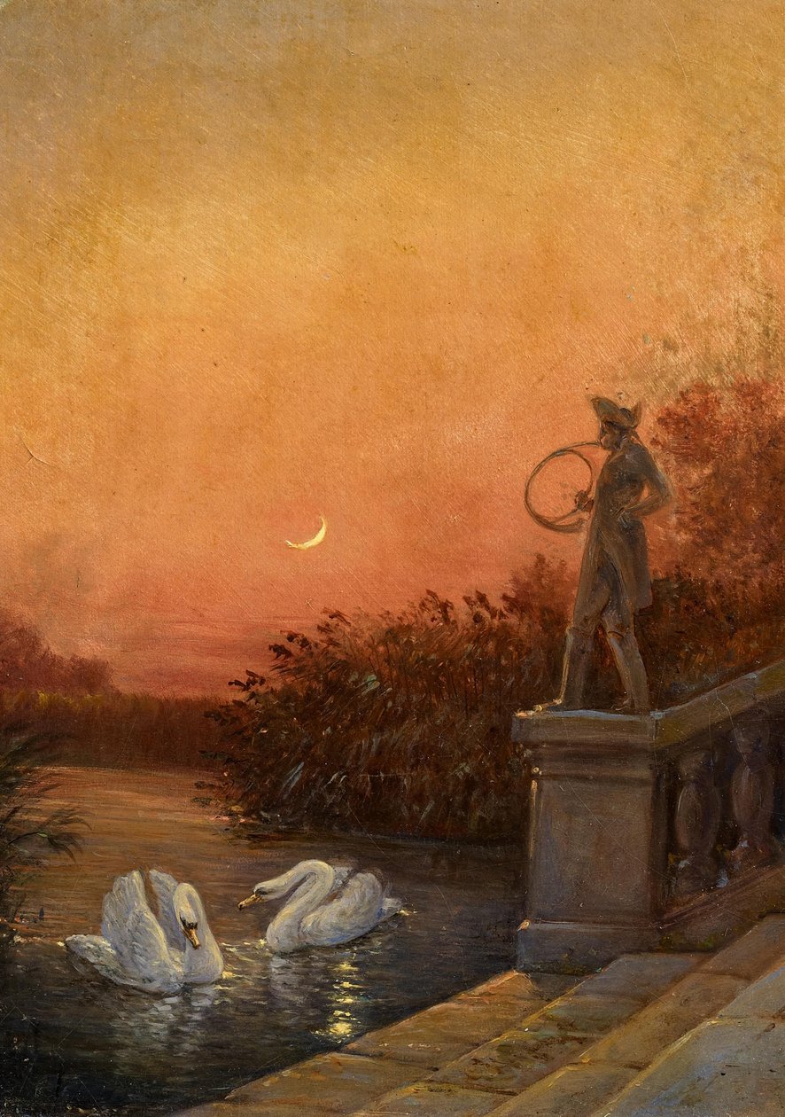 Dageraad bij Kasteel Moritzburg door Carl Gustav Carus