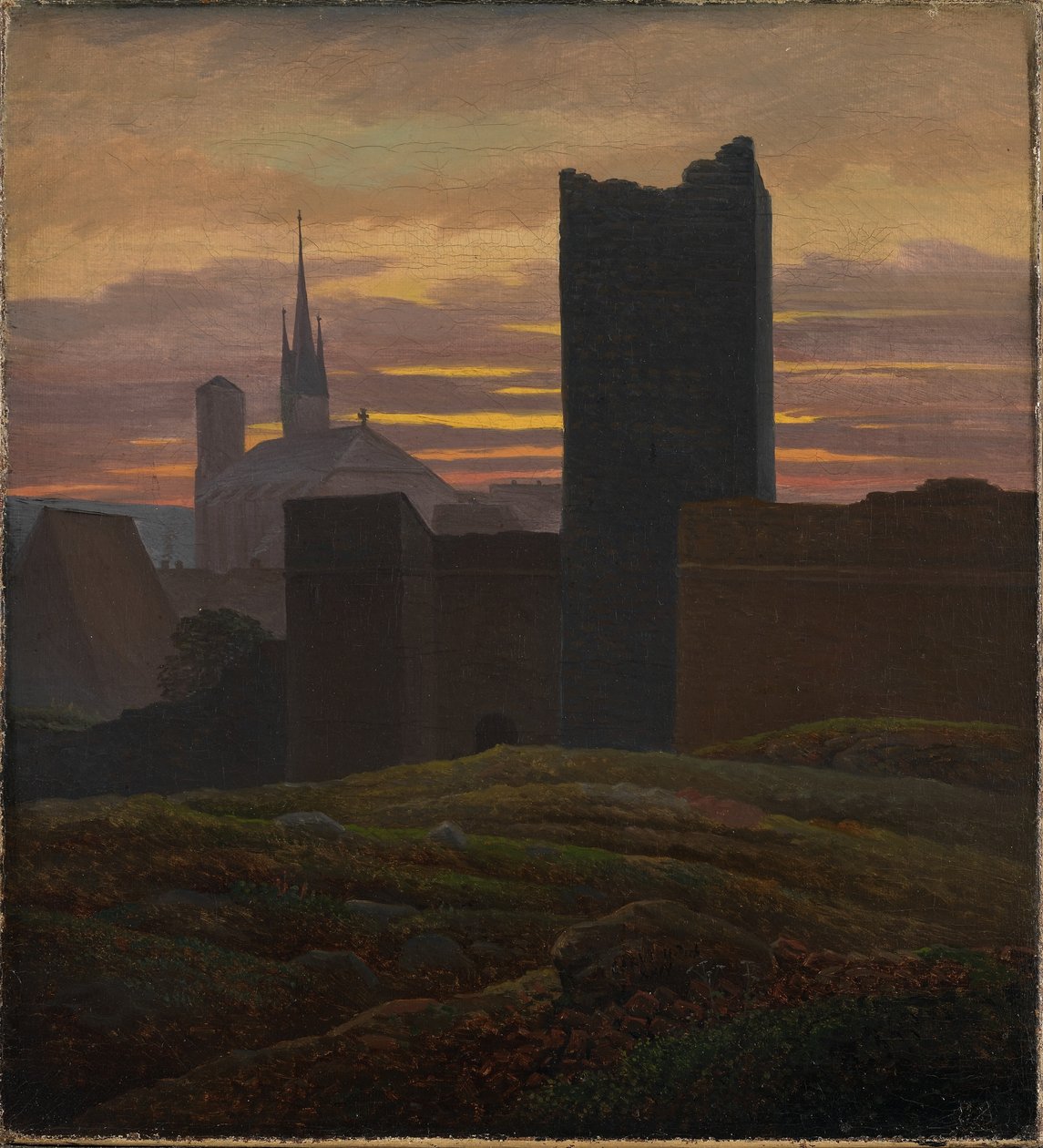 Het keizerlijk kasteel, Eger door Carl Gustav Carus