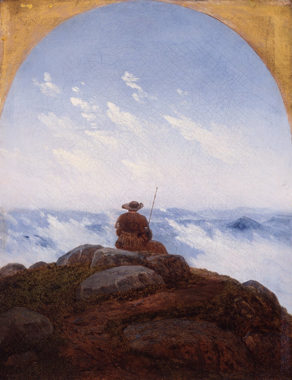 Wandelaar op de Bergtop, 1818 door Carl Gustav Carus
