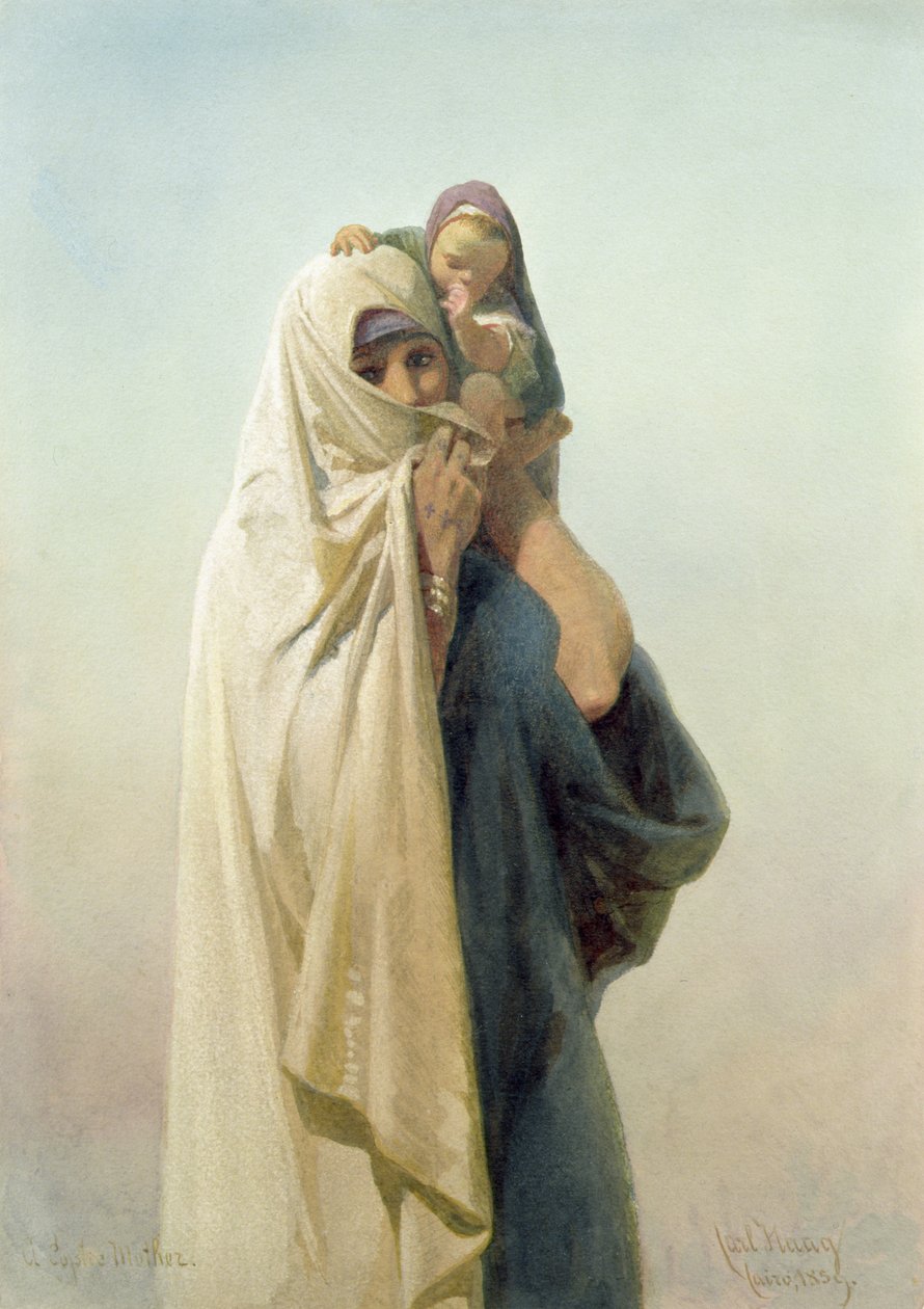 Een Koptische moeder, 1859 door Carl Haag