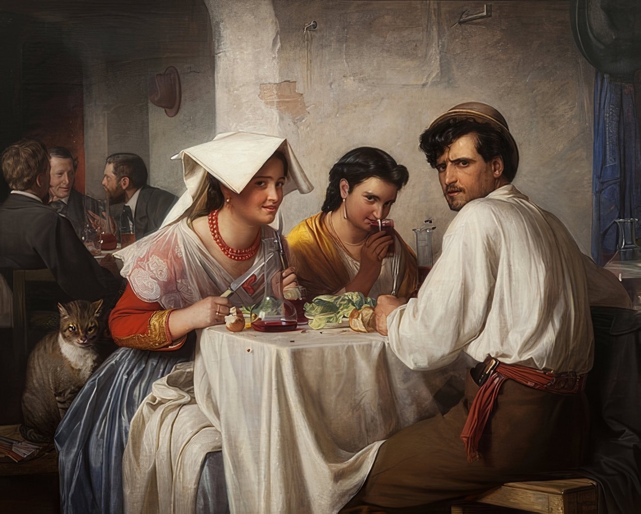 In een Romeinse Osteria. 1866 door Carl Heinrich Bloch