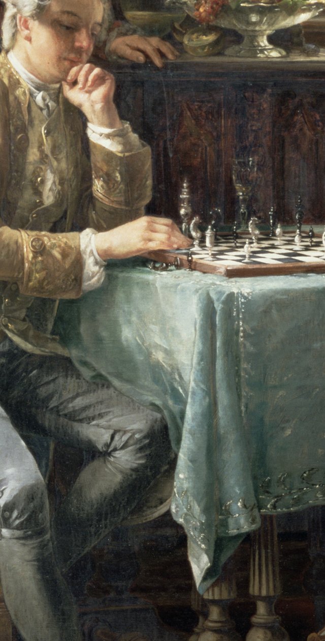 De schaakspelers, 1887 door Carl Herpfer