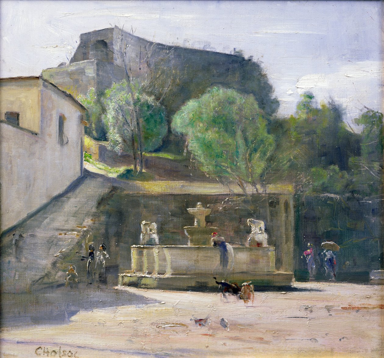 Bij de fontein, Italië door Carl Holsoe