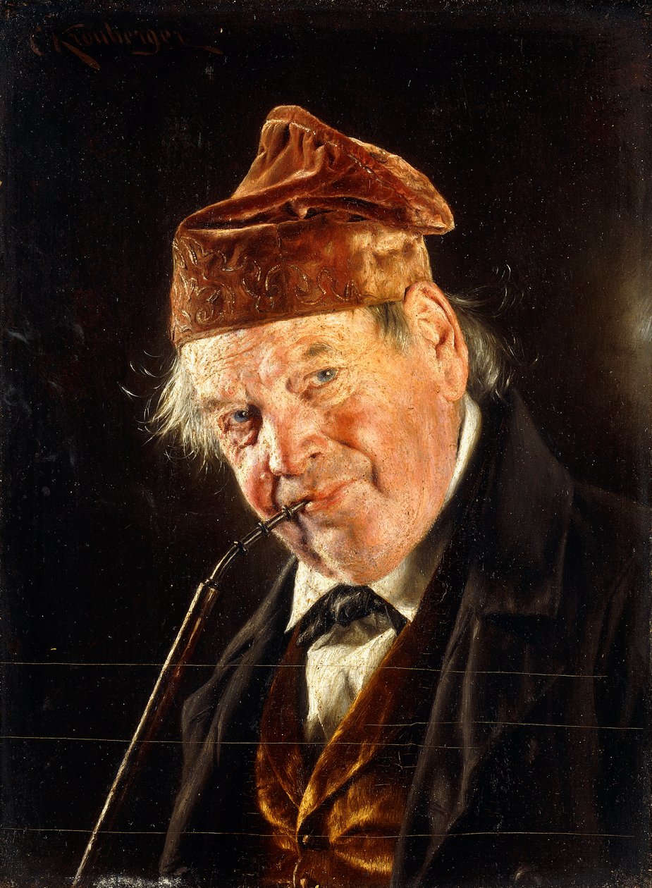 Een man met een pijp door Carl Kronberger