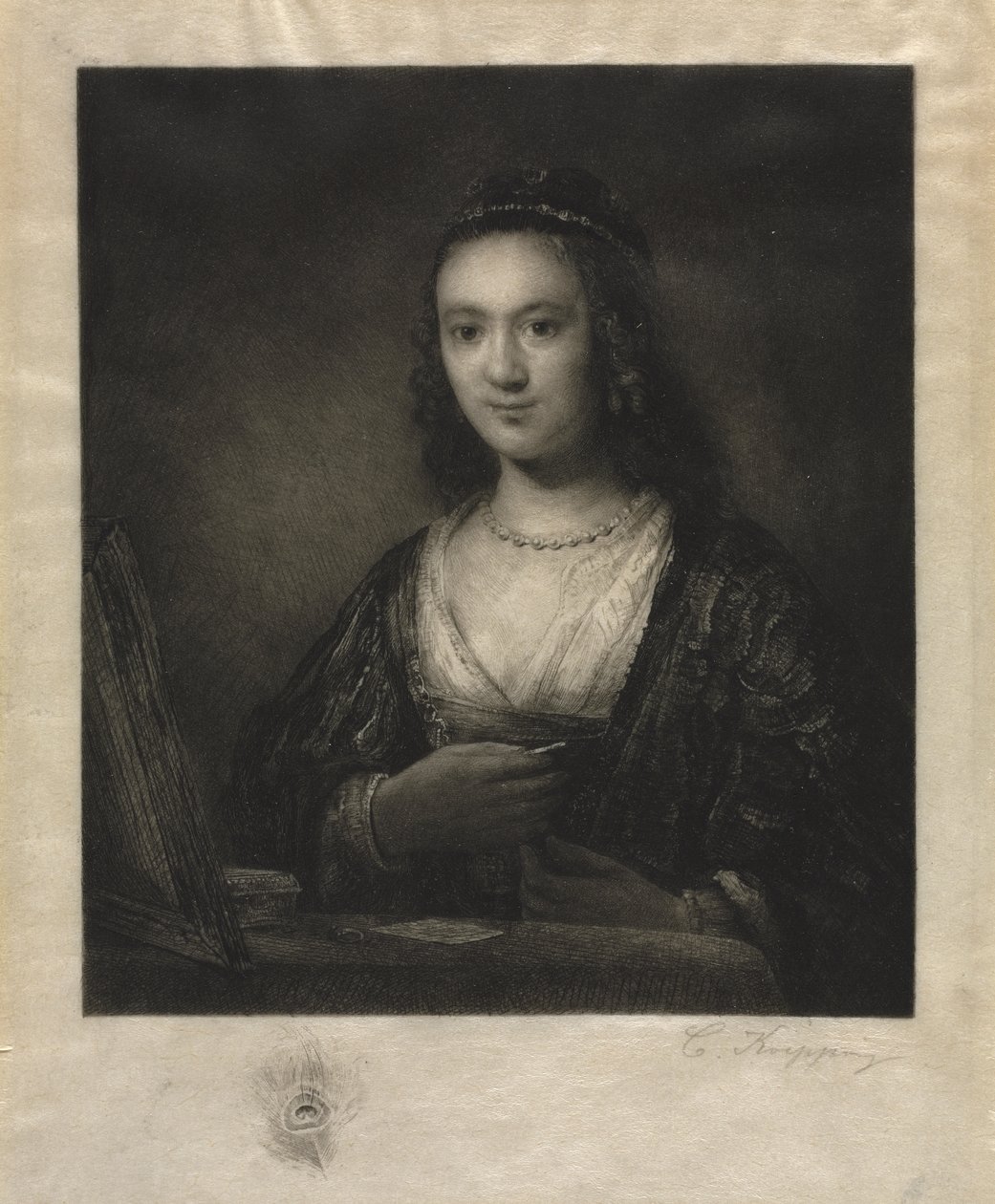 Portret van een vrouw door Carl Köpping